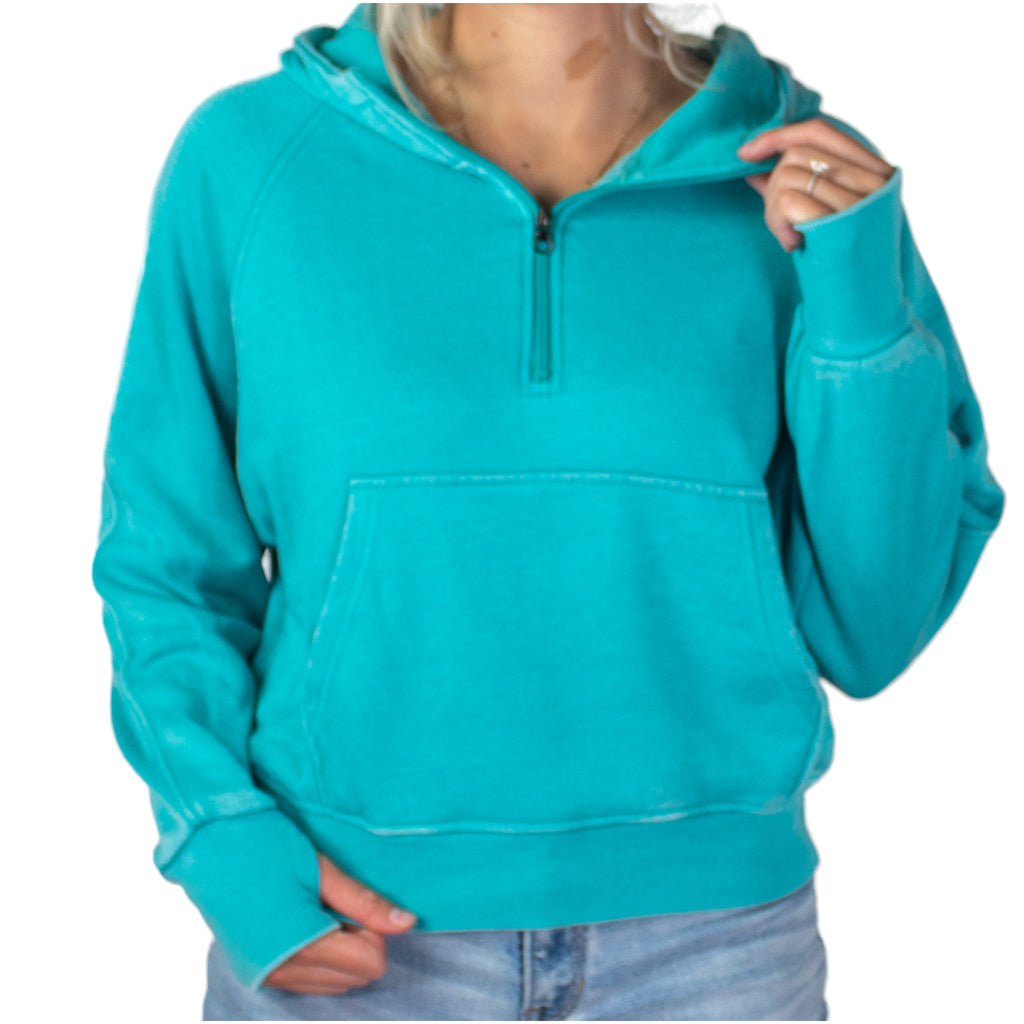 Aqua shop green hoodie