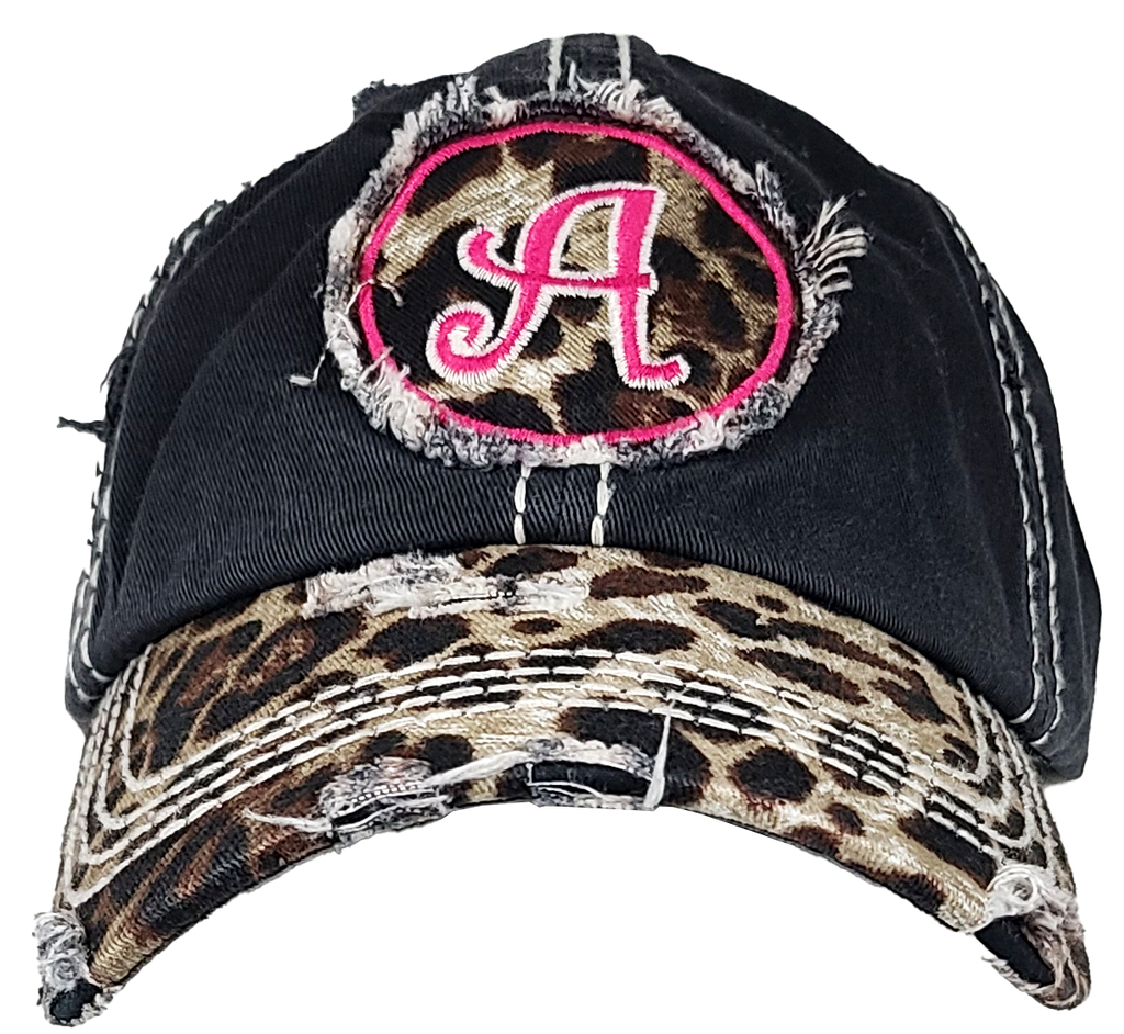 Distressed leopard cowboys cap