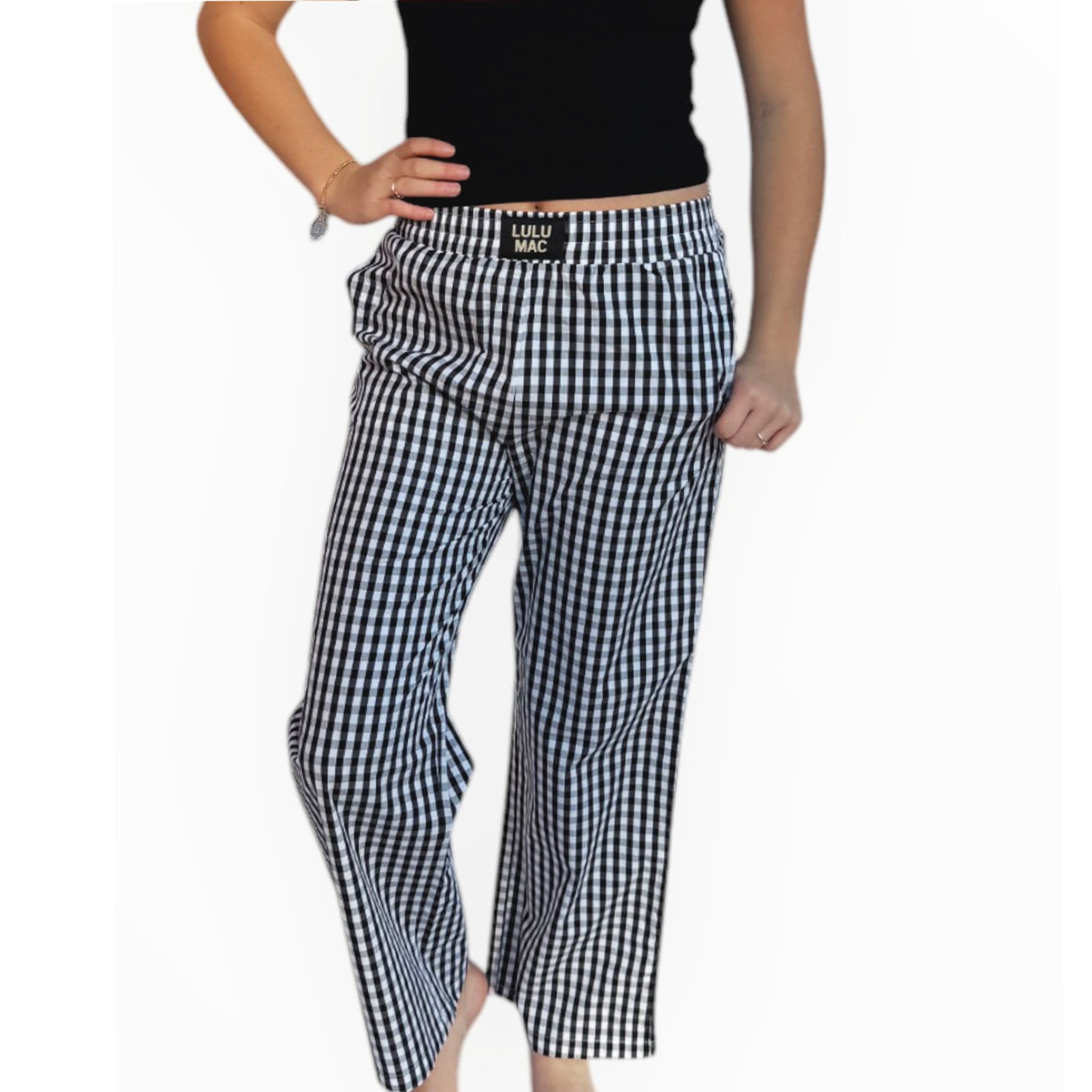 PAGH- BLACK GINGHAM PANT