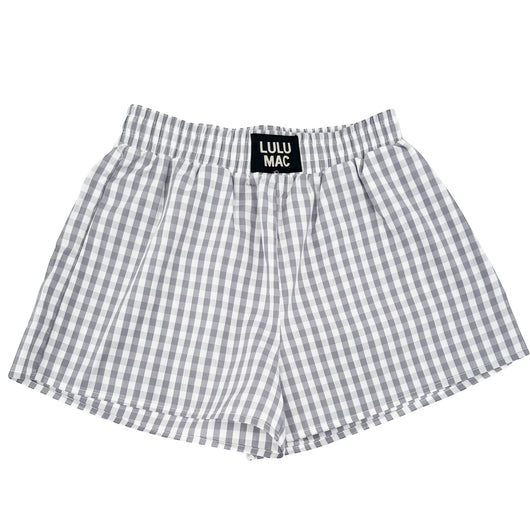 BXGH-GREY GINGHAM BOXER SHORT