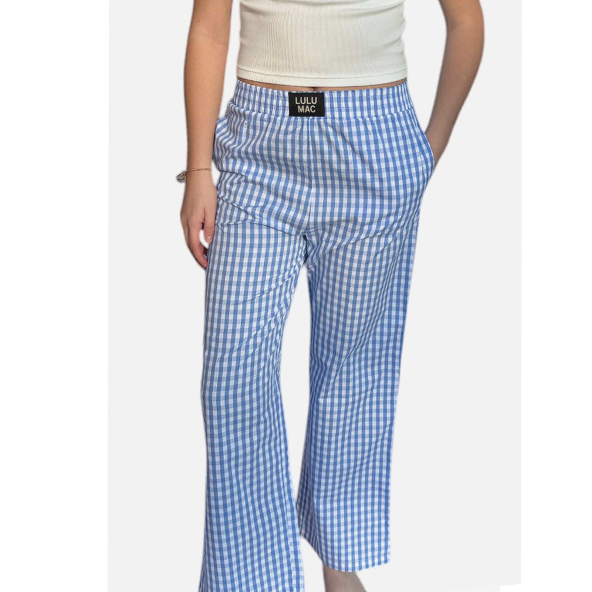 PAGH- BLUE GINGHAM PANT