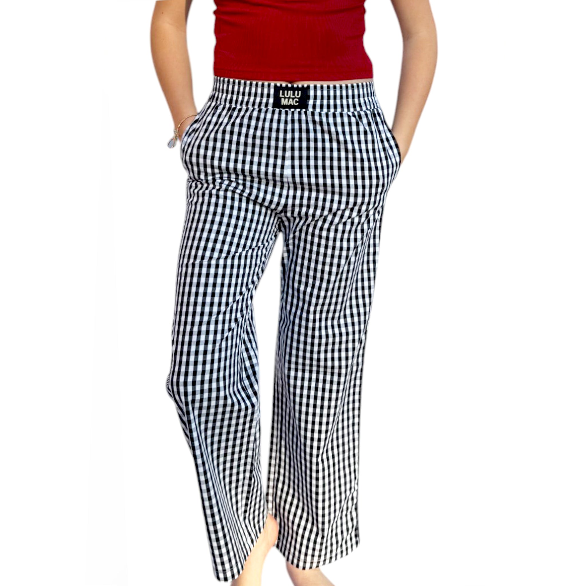 PAGH- NAVY GINGHAM PANT