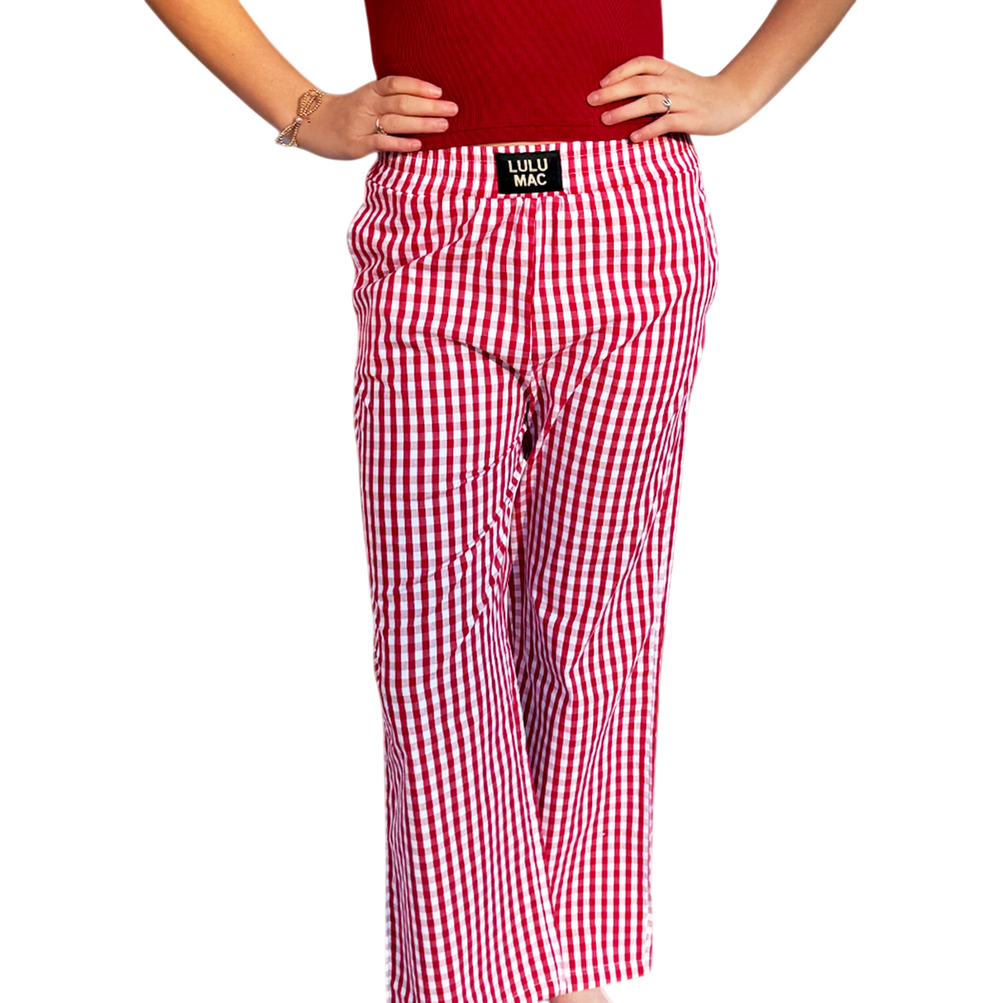 PAGH- RED GINGHAM PANT