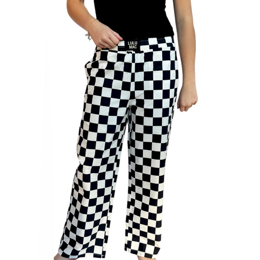 PACK- BLACK WHITE CHECKERED PANT