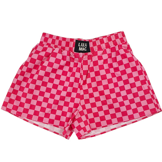 BXCK-PINK PINK CHECKERED BOXER SHORT