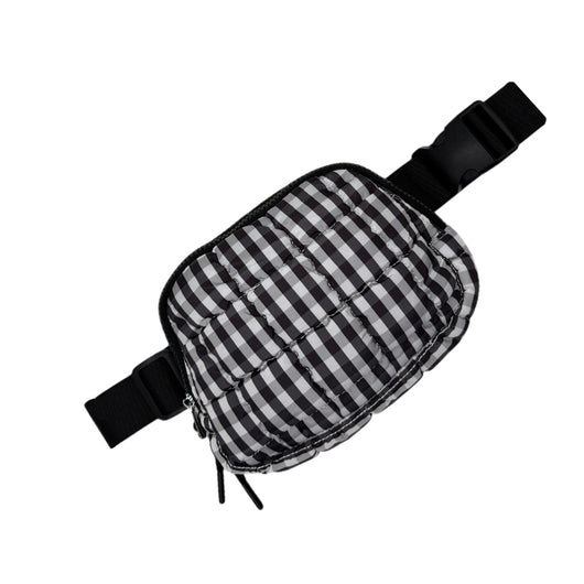 GZ-1511 Gingham Puffer Quilted Belt Bag Black/White