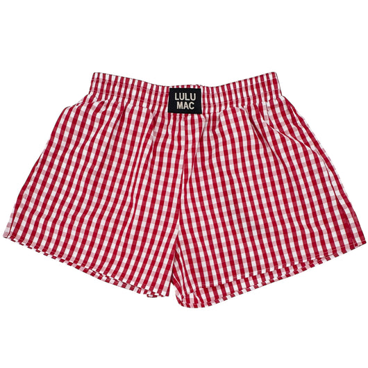 BXGH-RED GINGHAM BOXER SHORT