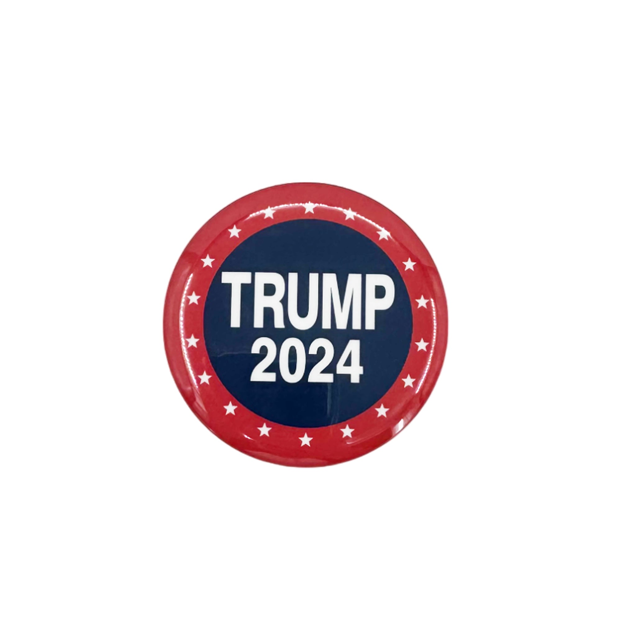 BUTTON TRUMP 2024 STARS RED/BLUE