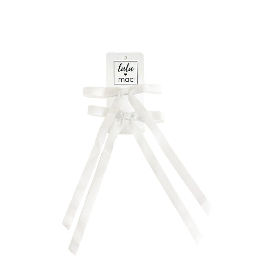 DDM-7656 Satin Mini Double Bow White/White